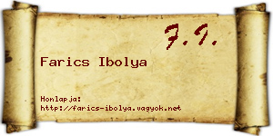 Farics Ibolya névjegykártya